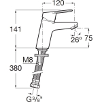 Roca Alfa G1: 1+2+3 龍頭套裝 (5A3L25C00+5A0425C00+526319610)